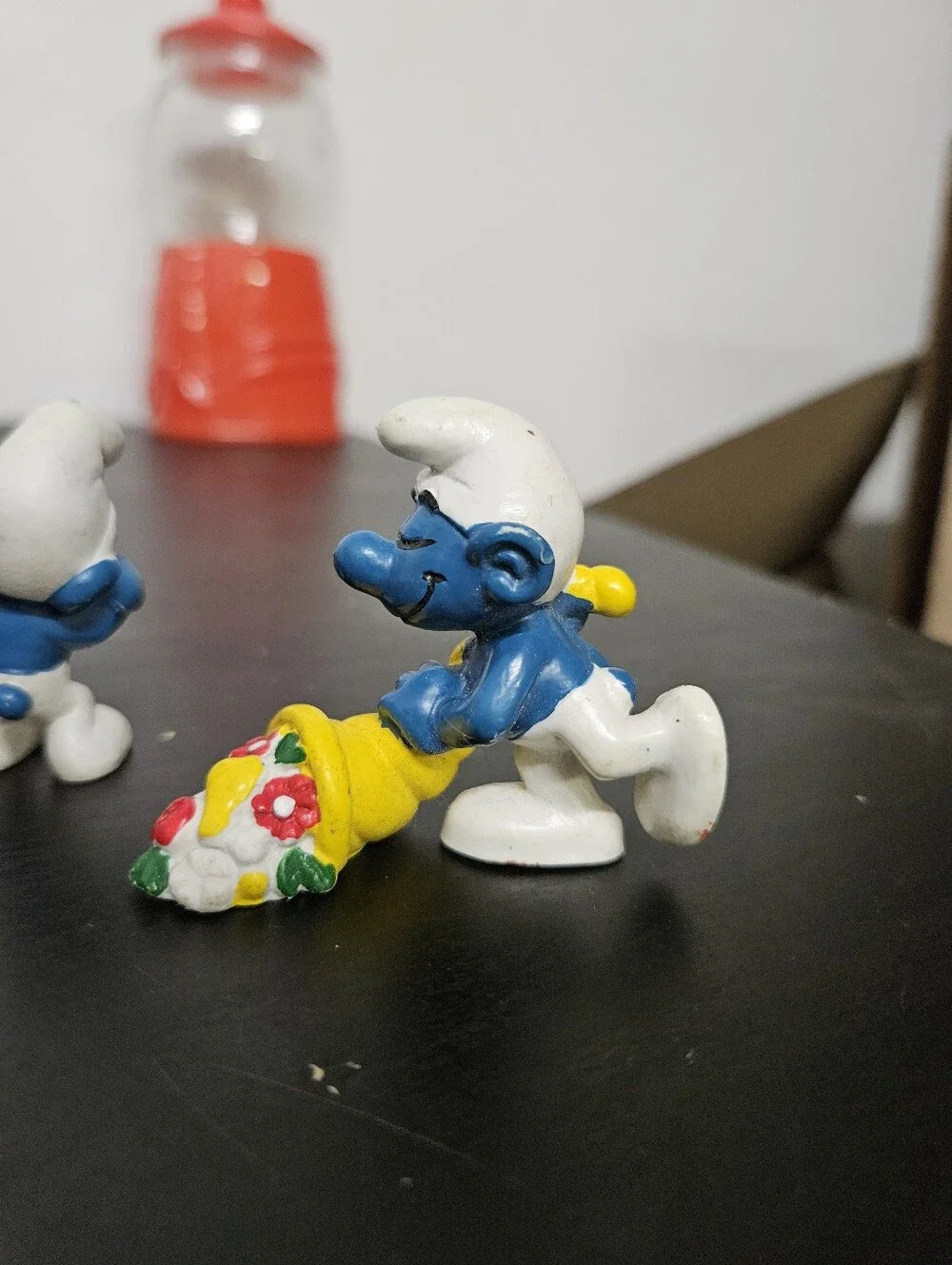 Smurfs Peyo Action Figure Lot 70's Vintage  crying smurf and cornucopia smurf